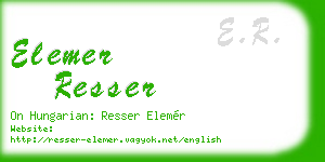 elemer resser business card